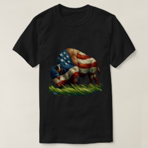 American  Flag Buffalo Bison T-Shirt