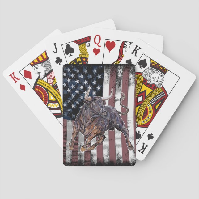 American Flag Bull  Poker Cards (Back)
