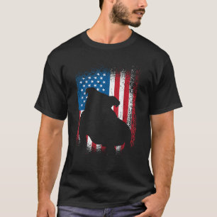 American flag bulldog design bulldog lover T-Shirt