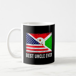 American Flag & Burundi Flag Best Uncle Ever Famil Coffee Mug