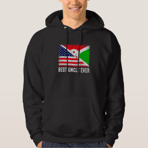 American Flag & Burundi Flag Best Uncle Ever Famil Hoodie