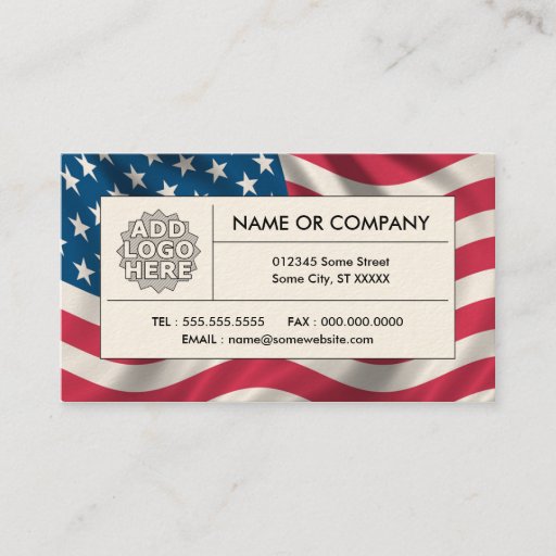 Customizable american flag business card templates