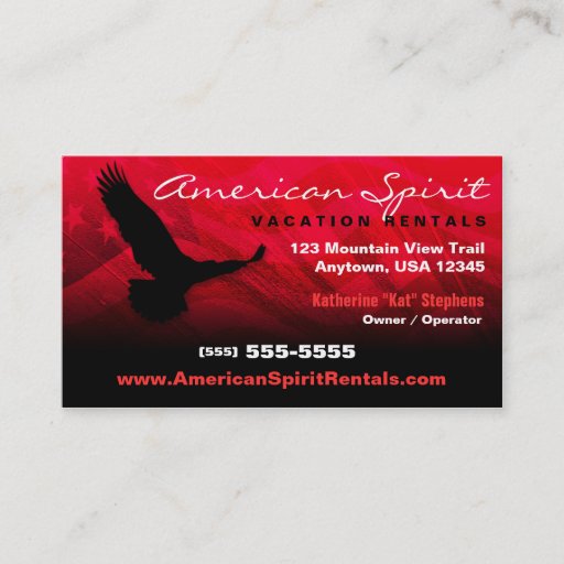 Customizable American Flag Business Card