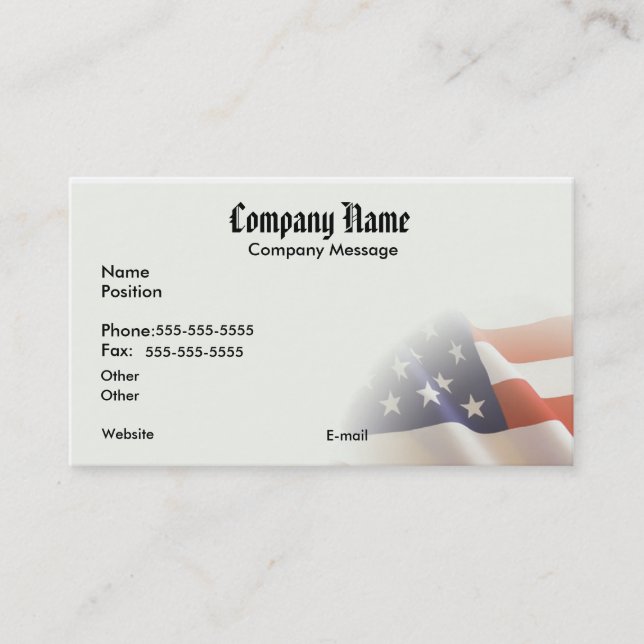 American Flag Business Card (Front)