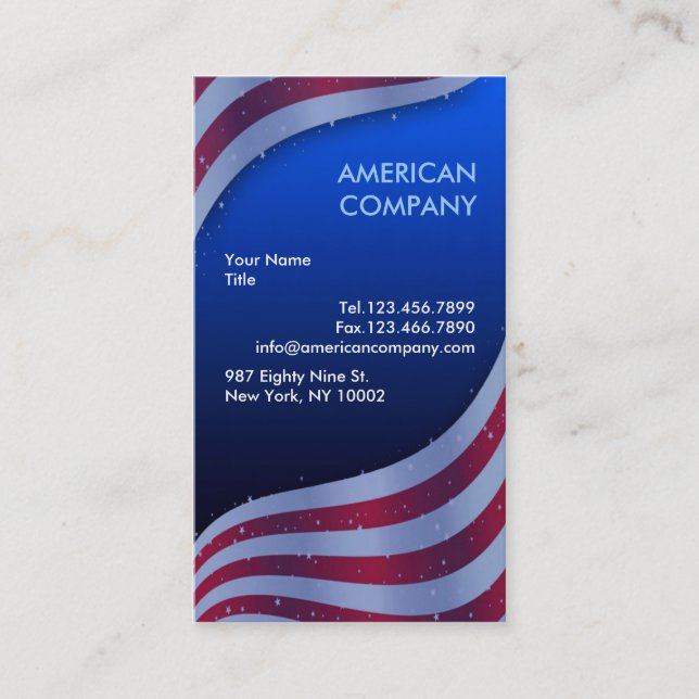 American Flag Business Card (Front)