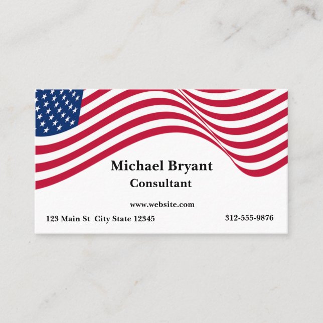 American Flag Business Card (Front)