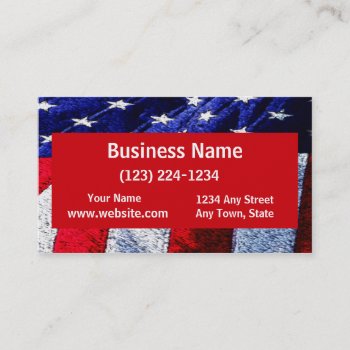 American Flag Business Card by Iggys_World at Zazzle