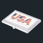 American Flag Business Card Case USA<br><div class="desc">USA Flag Business Card Cases - United States of America - Flag - Patriotic - independence day - July 4th - Customizable - Choose / Add Your Unique Text / Color / Image - Make Your Special Gift - Resize and move or remove and add elements / image with customization...</div>
