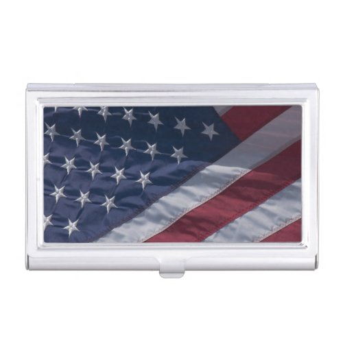 American flag business card holder