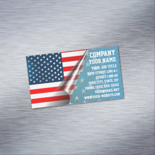American Flag Business Card Magnet