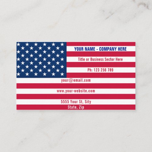 American Flag Business Card USA _ Patriotic