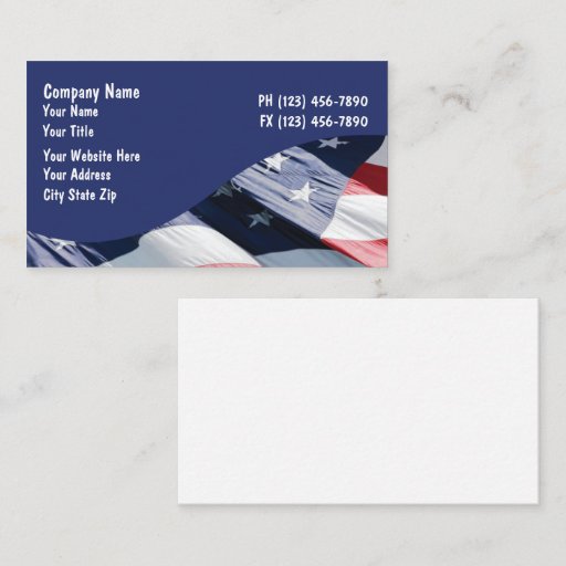 Customizable American Flag Business Cards