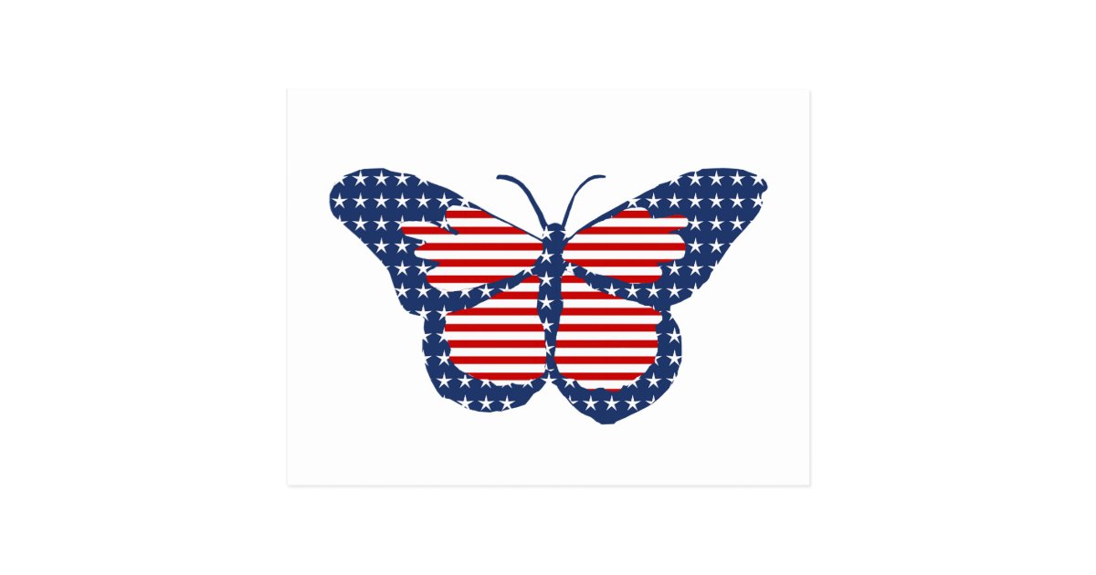 American Flag Butterfly Abstract Art Postcard | Zazzle