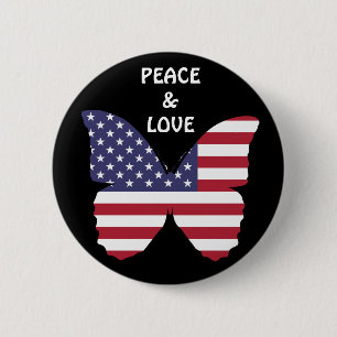 american flag butterfly button