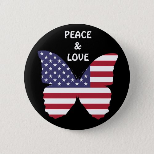 american flag butterfly button