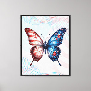 American Flag Butterfly Canvas Print