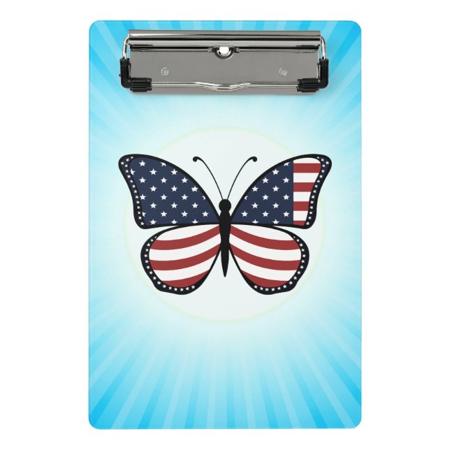 American Flag Butterfly Design-62615 Mini Clipboard (Front)