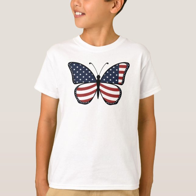 American Flag Butterfly Design-62615 T-Shirt (Front)