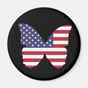 american flag butterfly magnet