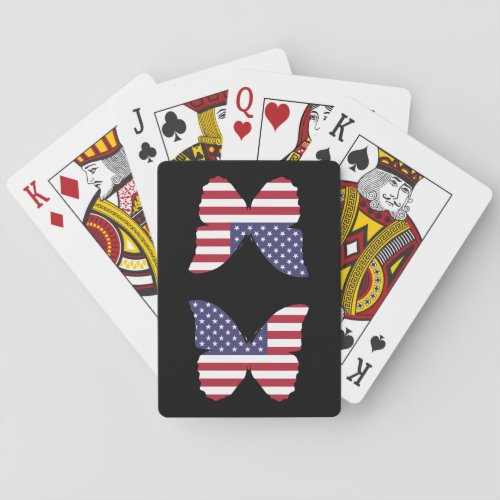 american flag butterfly playing cards