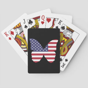 american flag butterfly playing cards