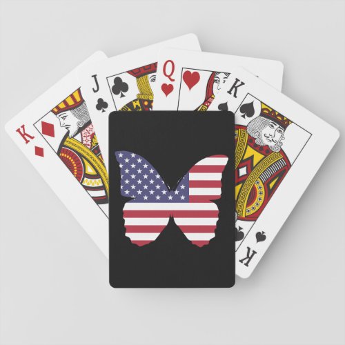american flag butterfly playing cards