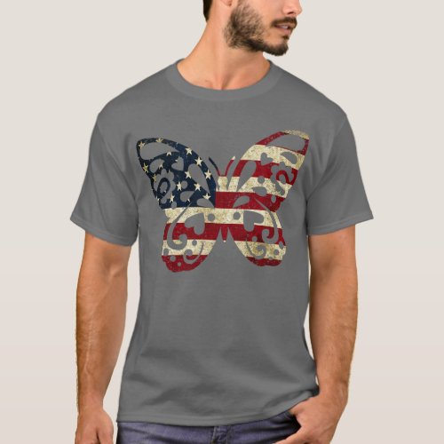 American Flag Butterfly T_Shirt