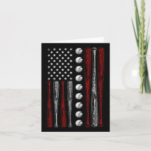 American Flag Bysebyll Red White Blue 4th Of July Card