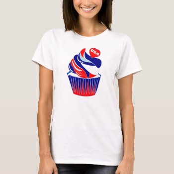 American Flag Cake America Cupcake Flag Cake T-shirt by BooPooBeeDooTShirts at Zazzle