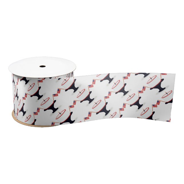 American Flag Cake Fourth of July Party Ribbon (Spool)