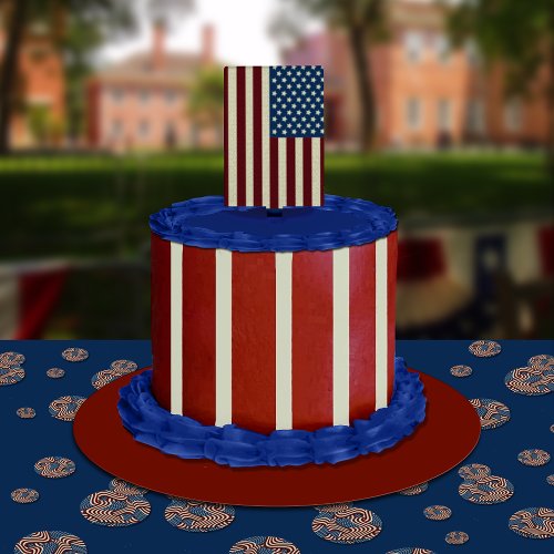 American Flag  Cake Topper