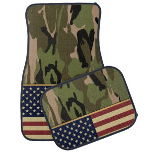 American Flag Camo Car Mat