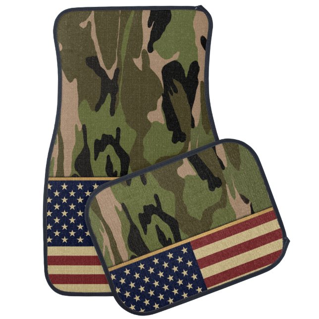 American Flag Camo Car Mat (Set)