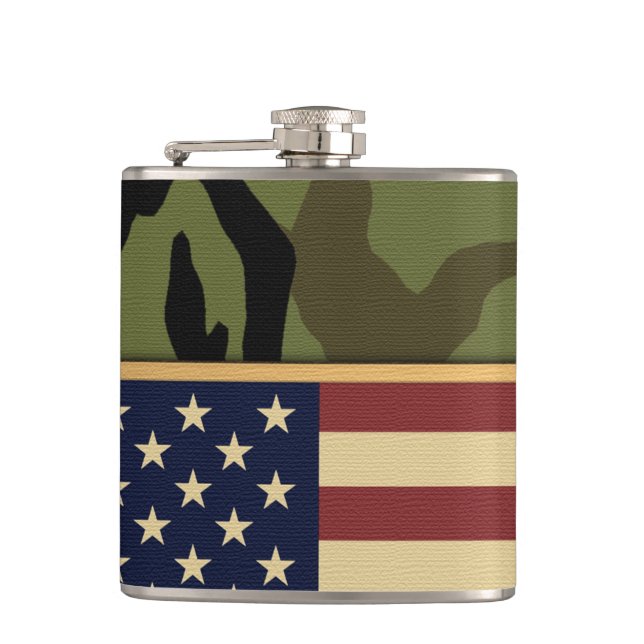 American Flag Camo Flask (Front)