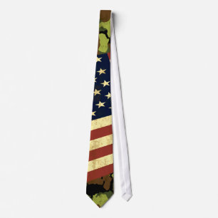 American Flag Camo Neck Tie