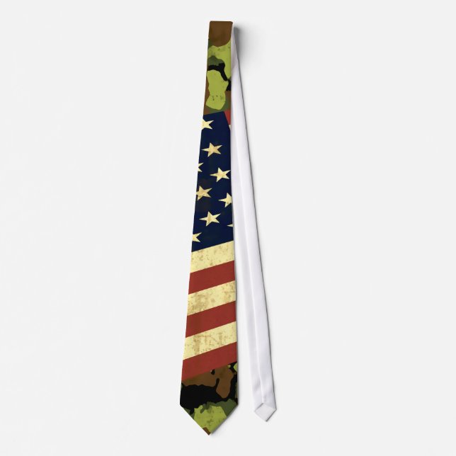 American Flag Camo Neck Tie (Front)