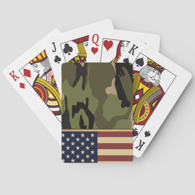 American Flag Camo Poker Cards (Back)
