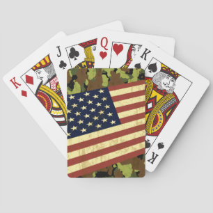 American Flag Camo Poker Cards
