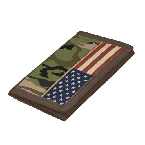 American Flag Camo Trifold Wallet