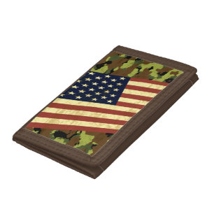American Flag Camo Trifold Wallet