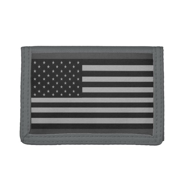 American Flag Camo Wallet Gray (Front)