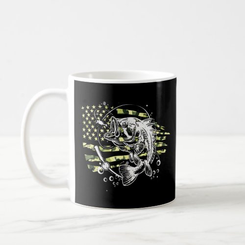 American Flag Camouflage Bass Fish Fishing Usa Fis Coffee Mug