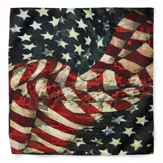 American Flag-Camouflage by Shirley Taylor Bandana (Front)