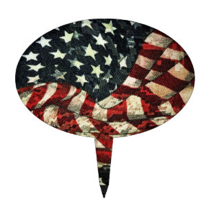 American Flag-Camouflage by Shirley Taylor Cake Topper