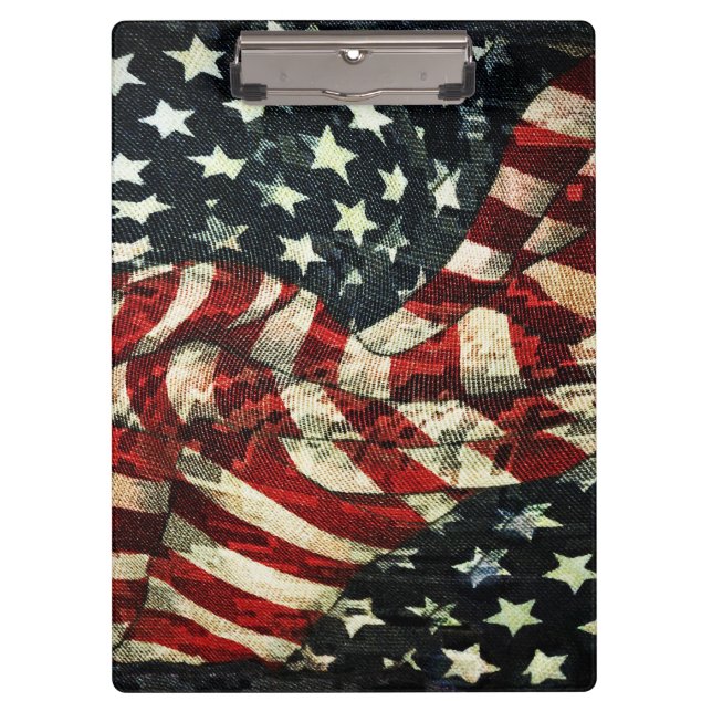 American Flag-Camouflage by Shirley Taylor Clipboard (Front)