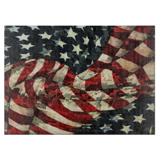 American Flag-Camouflage by Shirley Taylor Cutting Board (Front)