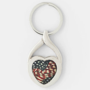 American Flag-Camouflage by Shirley Taylor Keychain