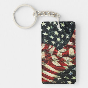 American Flag-Camouflage by Shirley Taylor Keychain