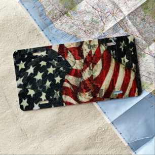 American Flag-Camouflage by Shirley Taylor License Plate