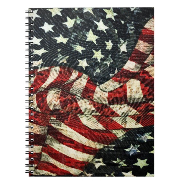 American Flag-Camouflage by Shirley Taylor Notebook (Front)